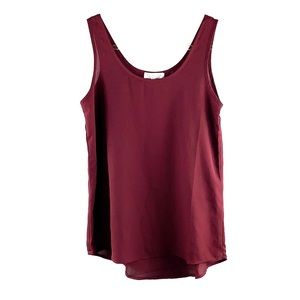 ACTIVE USA | Red Wine Loose Hi-Low Tank Top